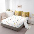 thumbnail image 3 of Gold Monkey Comforter Set 7 Piece Bed in a Bag Twin,Yellow Sequin Fluid Art Comforter and Sheet Set,Crystal Diamond Bedding Set,Woodland Animals Bed Set Jungle Wildlife Room Decor, 3 of 5