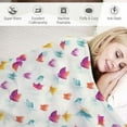 thumbnail image 3 of Nawypu  Swan Throw Blanket, Rainbow Colored Swans Pattern Birds Wings Themed Print, Flannel Accent Piece Soft Couch Cover for Adults, Multicolor, 3 of 6