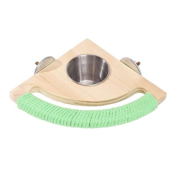 Percha con Comedero para Pájaros. Comedero para Loros. Fácil de Limpiar. Accesorio para Jaula. Percha para Guacamayos, Loros Pequeños, Etc.