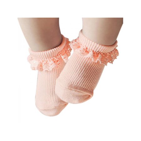 Infant Ruffle Socks - Lavaport Newborn Baby Lovely Solid Lace Ruffle Frilly Socks Anti-slip Socks