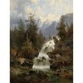 thumbnail image 3 of Josef Thoma 19x24 Black Modern Framed Museum Art Print Titled - Jager on the Waterfall, 3 of 5