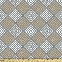 Neutral Color Sofa Upholstery Fabric by the Yard, Geometric Modern Illustration of Bicolour Contemporary Squares Print, Decorative Fabric for DIY Home Accents, 10 Yards, Dimgray Tan White by Ambesonne