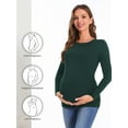 thumbnail image 3 of Bearsland Women's Long Sleeve Maternity Tops Casual Side Ruched Clothes Pregnancy Shirts 3-Pack,F-M, 3 of 9