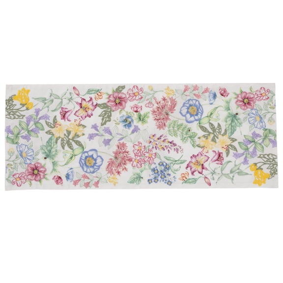 Lenox Butterfly Meadow Garden Embroidered Centerpiece, Multicolor, 14"W x 36"L