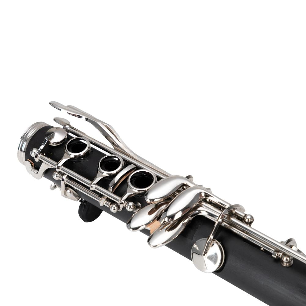 Glarry 17 Keys Flat B Clarinet with Case Mouthpieces for Beginner, Black