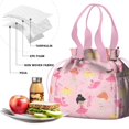 thumbnail image 4 of Ballet Princess Pattern Drawstring Lunch Bag Women - Drawstring Lunch Bag Insulated for Work Office - Stain-Resistant Large Lunchbags for Women with Multi-Pockets, 4 of 6