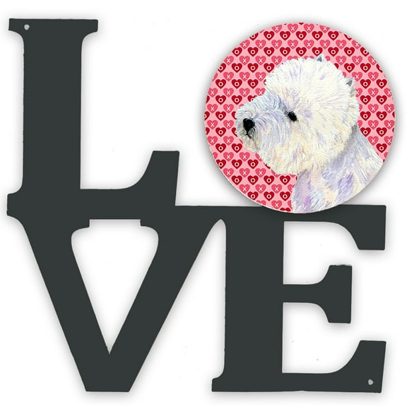 Westie Hearts Love and Valentine's Day Portrait Metal Wall Artwork LOVE