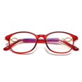 thumbnail image 1 of Gafas de moda para mujer con borde prensado anti luz azul con incrustaciones de metal y cómodo revestimiento de resina, gafas de borde prensado con marco grande, 1 of 5