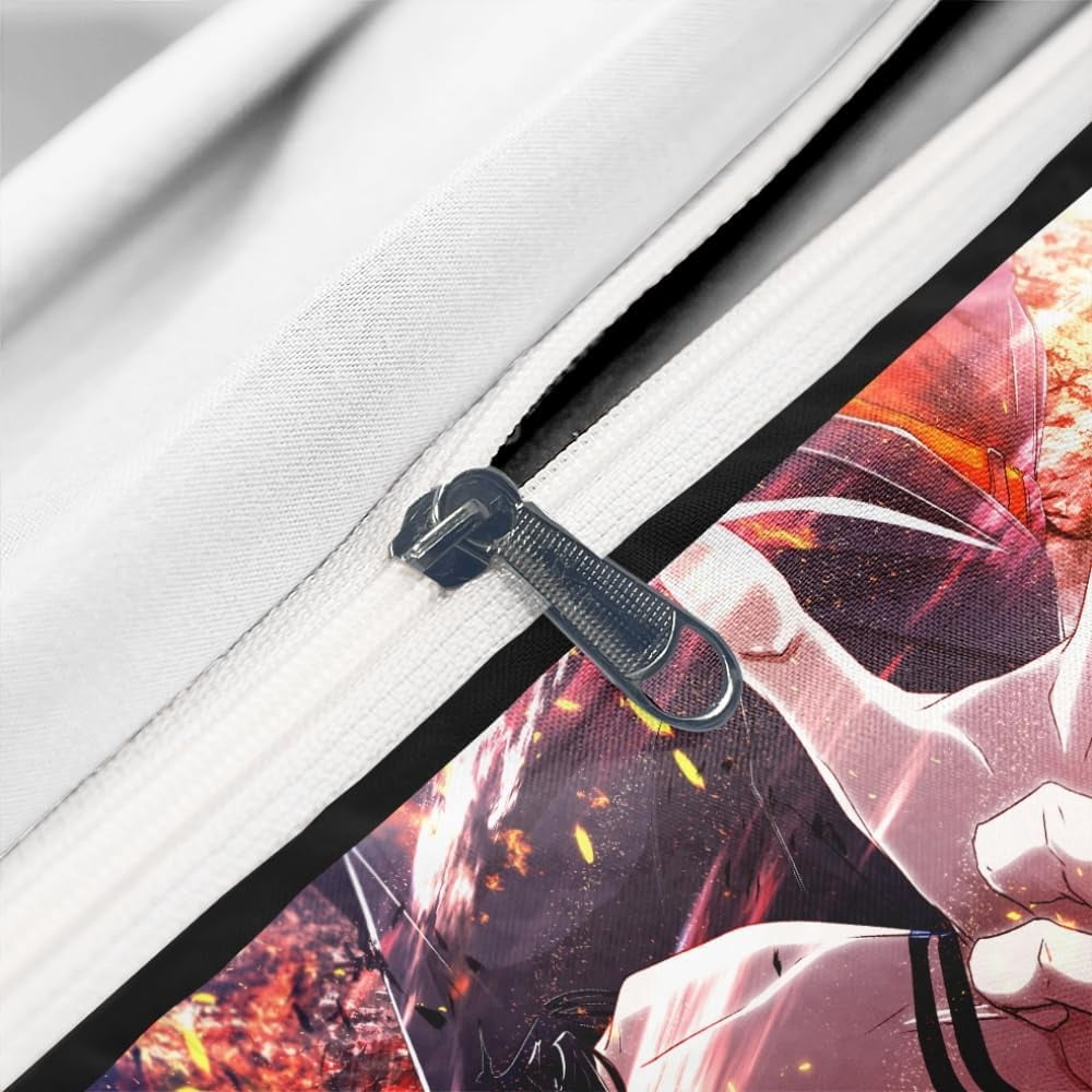 Anime Jujutsu Kaisen Duvet Cover Bedding Set,3D Anime Soft Comfortable Quilt Cover Twin Full Queen King Size with Pillowcases (Color 1, Twin)