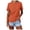 Orange, variant on Womens Summer Crew Neck Short Sleeve Tops Oversized Loose Fit Solid Color Plain Tees Relaxed Comfort Everyday Wear T-Shirts