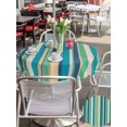 thumbnail image 6 of Outdoor Tablecloth with Umbrella Hole Zipper Blue Green Yellow Striped Round Tablecloth 54" Waterproof Outside Table Cloth Modern Stripes Art Farmhouse Patio Table Cover Tablecloths for Picnic Party, 6 of 8