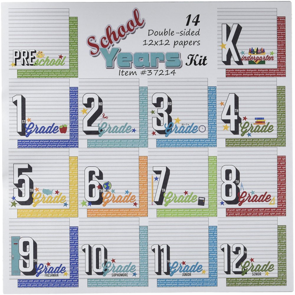 Scrapbook Customs Themed Paper Scrapbook Kit, School Years NEW