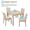 thumbnail image 4 of HSUNNS Dining Table Set for 4, 34.5" Square Wooden Kitchen Table Sets with Upholstered Seats Chairs, 5-Piece Dining Room Table Set for Small Space, Breakfast Nook, Light Oak, 4 of 9