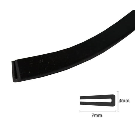 1/32" Rubber Seal Edge Trim Black U Channel Car Truck Buse Trailer Van Motor (42ft)