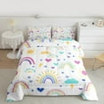 thumbnail image 2 of Homewish Colorful Graffiti Rainbow Bedding Comforter Set,Fairy Tale Theme Twin Comforter Sets,Cartoon Loves Stars Bedding Set For Girls,Luxury Bedroom Decor Reversible,2 Pieces, 2 of 8