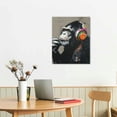 thumbnail image 3 of -Framed Animal Music Gorilla Canvas Printed Painting Modern Funny Thinking Monkey with Headphone Wall Art for Home Decor Ready to Hang 12 * 16 inches/16 * 20 inches, 3 of 5