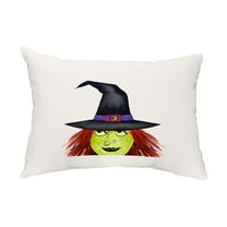 Simply Daisy, 14" x 20" Peek A Boo Witch Cream Halloween Print Decorative Outdoor Throw Pillow