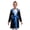 Black&Blue, variant on Boys Boxing Robe Long Sleeve Metallic Hooded Boxer Cloak with Belt Set Boxing Match Clothes Black&Silver 12