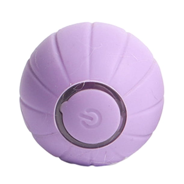 Juguete automático de pelota para gatos con luz colorida, juguete interactivo, recargable por USB, Violeta