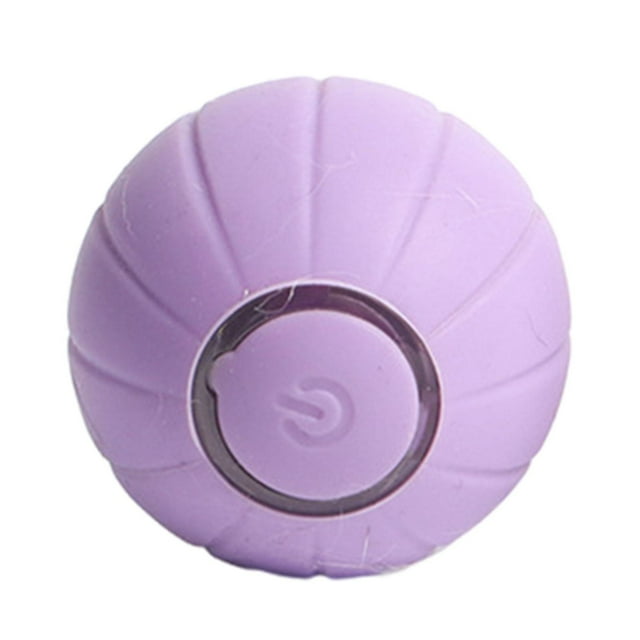 Juguete automático de pelota para gatos con luz colorida, juguete interactivo, recargable por USB, Violeta