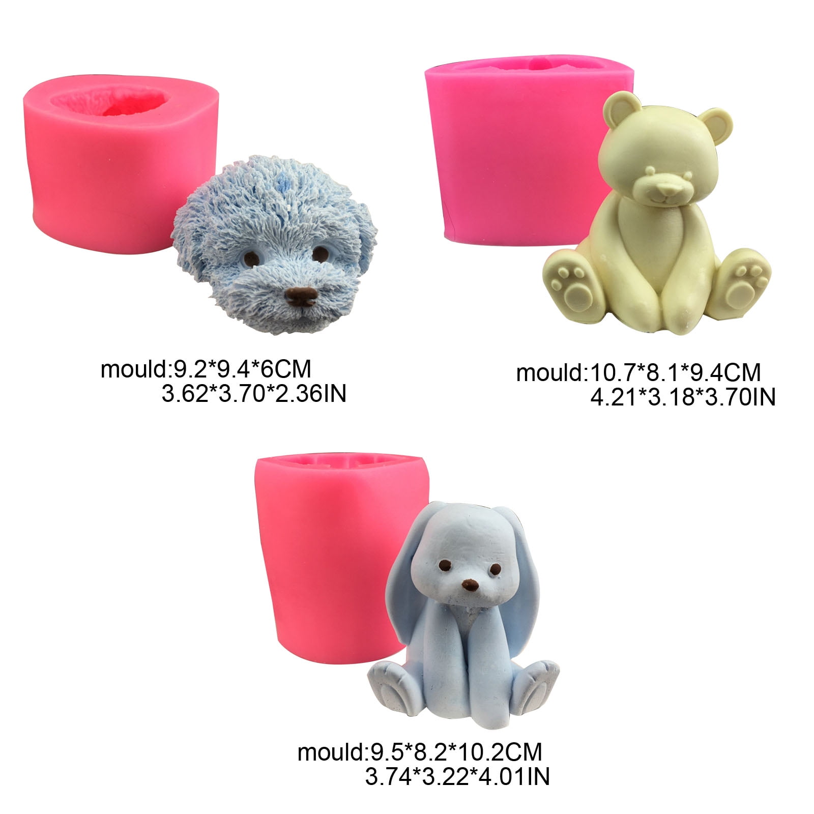 Bear Shaped Silicone Mold for Tabletop Decorations Gypsum Epoxy Resin Silicone Baking Mould