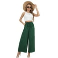 thumbnail image 2 of Uvplove Women's Wide Leg Trousers Palazzo Pants Drawstring Waist Summer Loose Trousers with Pockets Army Green-L, 2 of 14