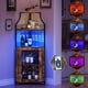 thumbnail image 5 of Industrial 5 niveles de esquina bar gabinete con glass holder-estilo rural liquor gabinete con estante y door para home bar coffee bars, 5 of 8