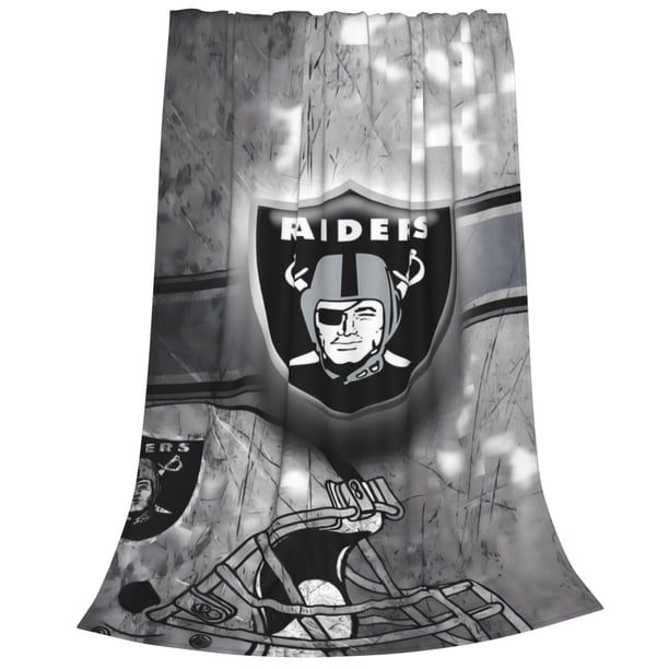 Manta personalizada del equipo Raiders, manta de franela súper suave y acogedora para hombres y mujeres para cama, sofá, camping o viajes, manta cálida de 30 x 40 pulgadas, 40 x 50 pulgadas, 50 x 60