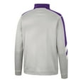 thumbnail image 3 of Men's Colosseum Gray/Purple Kansas State Wildcats Bushwood Fleece Quarter-Zip Jacket, 3 of 3