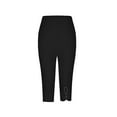 thumbnail image 4 of Yubnlvae 2025 Women's High-Waist Yoga Pants for Summer Vacation & Beach Bestseller High-Stretch Leggings with Crystal-Trimmed Cuffs for Women (Black | 3XL), 4 of 6