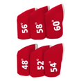 thumbnail image 4 of 6 piezas de fundas para cabezas de palos de golf, fundas protectoras para cabezas de hierro, 48 degree, 52 degree, 54 degree rojo, 4 of 7