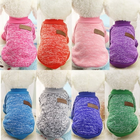 Smooth Coat Chihuahuas - Dog Classic Sweaters, Pet Puppy Warm Clothes, Winter Soft Cat Jacket Coat Hoodies For Chihuahua Yorkie, Dogs XS-XXL Rose red XS