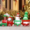 thumbnail image 1 of Tren inflable navideño de 2,6 m (8,5 pies) para decoración exterior, tren de Papá iluminado para vacaciones navideñas festivas en, 1 of 8