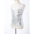 thumbnail image 5 of CHICTRY Kids Girls Sparkly Sequins Jazz Hip Hop Dance Tops Adjustable Spaghetti Straps Camisole Dancewear, 5 of 7