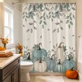 thumbnail image 6 of Teal Pumpkins Fall Shower Curtains for Bathroom, Thanksgiving Rustic Autumn Leaves Waterproof Fabric Shower Curtain, Decorative Bathroom Curtain for Bathtub, 36"x72", No Hooks Included, 6 of 9
