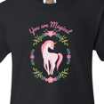 thumbnail image 4 of Inktastic You are Magical Pink and White Unicorn with Flowers Youth T-Shirt, 4 of 5