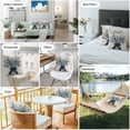 thumbnail image 6 of Blue Floral Outdoor Pillow Covers Pack of 2 Pastoral Eucalyptus Leaf Bow Vase Waterproof Throw Pillow Covers Decorative Cushion Cases for Patio Garden Tent Balcony Couch 16x16 inch, 6 of 8