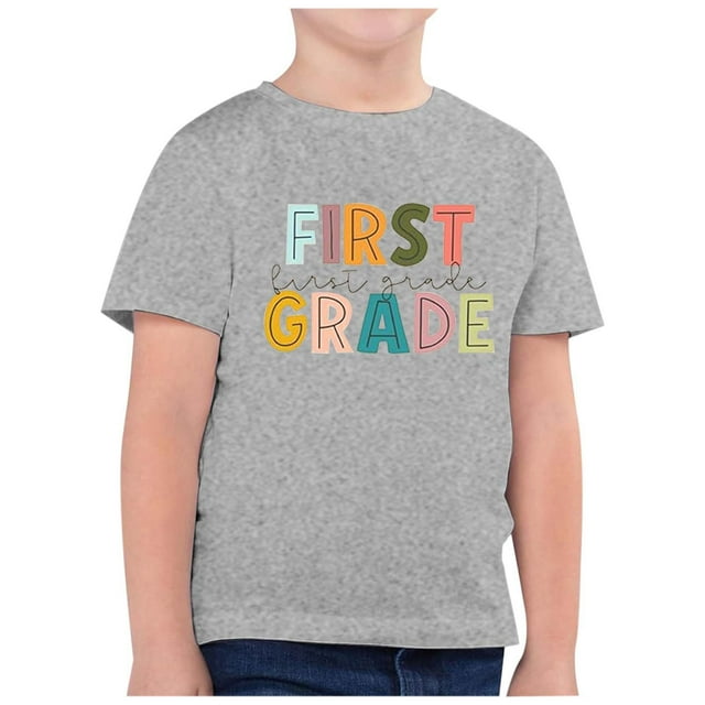 AJIWYH Polos en Coton pour Fille, Mode Enfant Saison de Rentrée Imprimé Col Rond Manches Courtes T-Shirt Décontracté Haut (8), Chemise Blanche Manches Courtes pour Filles 8-9 Ans, Gris