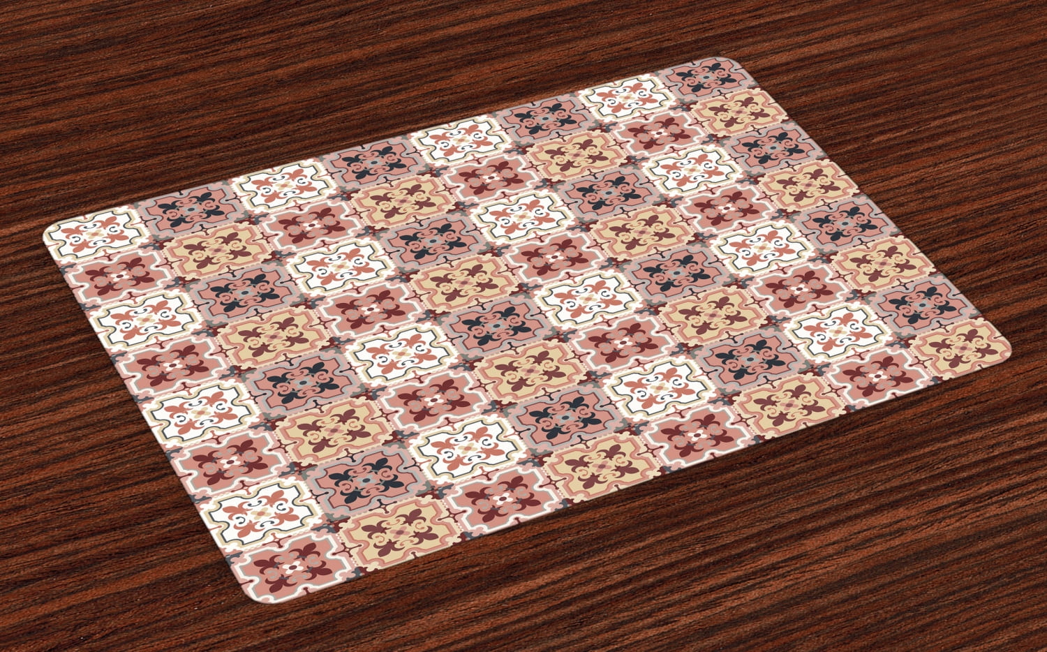 Quatrefoil Placemats Set of 4 Vintage Style Patterns Tangled Clover