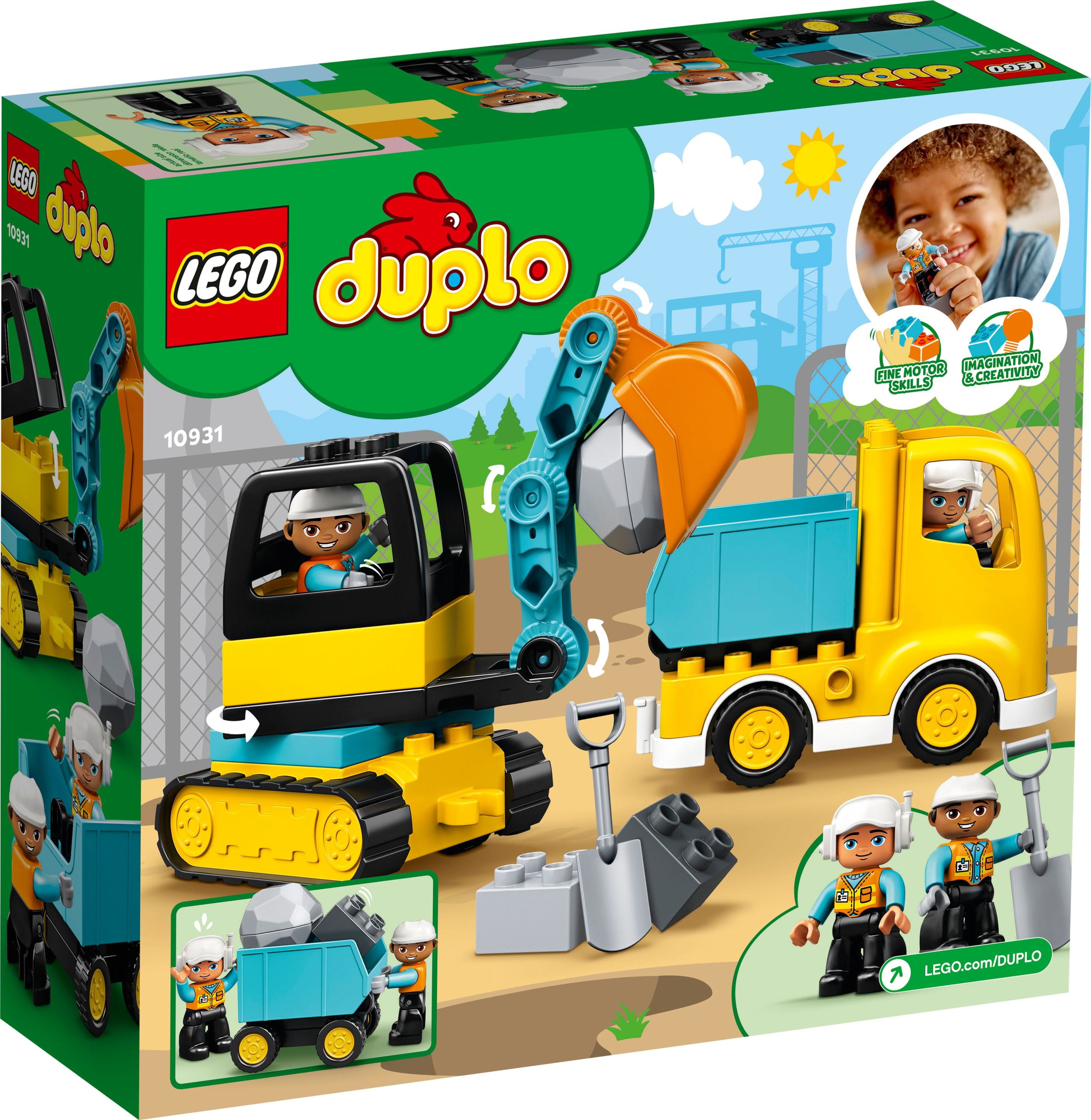 studie farligt lokalisere LEGO DUPLO Town Truck & Tracked Excavator Construction Vehicle 10931 Toy  for Toddlers 2 - 4 Years Old Girls & Boys, Fine Motor Skills Development -  Walmart.com