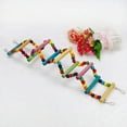 thumbnail image 6 of Bendable Wooden Bird Ladder Swing Bridge, Colored Flexible Parrot Climbing Toy, Hanging Cage Accessory for Cockatiel Parakeet Budgie Small Pet Exercise & Chewing, 6 of 9