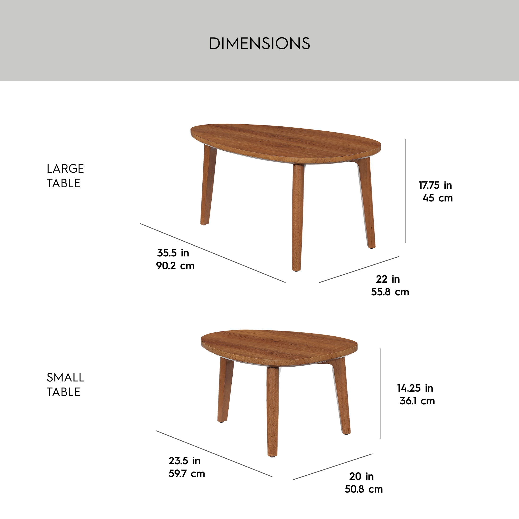 Better Homes & Gardens Greyson Nesting Tables, Acorn Finish, Set of 2