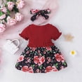 thumbnail image 5 of HCNTES Children Little Kids Baby Summer Floral Dress Puff Sleeve Casual Sundress for Toddler Girls 1-5T 8-12T(12-18 Months,L04-Red), 5 of 8