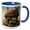 Blue/White, variant on 3drose, Pretty Shabby Chic Little Cottage with Pink Flowers, 11oz Two-tone Green Mug