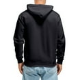thumbnail image 5 of Hoodies for Men Pullover Fall Winter Casual Solid Color Sweater No Pockets Fall Clothes Tops Hooded Sweatshirts Black 4XL, 5 of 5