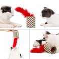 thumbnail image 3 of Christmas Cat Toy Funny Bell Artificial Feather Cat Teaser Cat Chasing Toy, 3 of 6