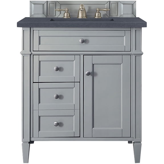 James Martin Vanities 650-V30-3Csp Brittany 30" Single Basin Poplar Wood Vanity Set - Grey