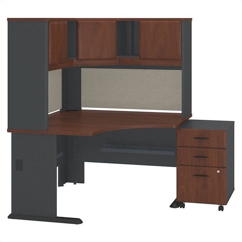 Bush Business Furniture Series A 48" Corner Desk with Hutch and