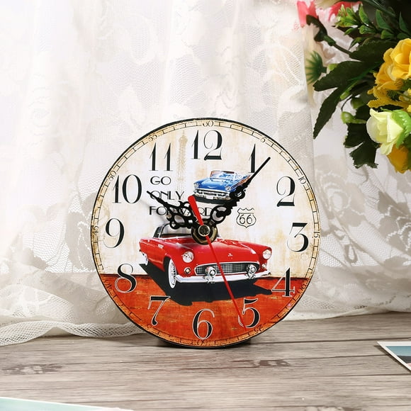 Rdeghly 7 Types Creative Antique Wall Clock Vintage Style Wooden Round Clocks Home Office Decoration , Vintage Wood Wall Clock, Antique Wood Wall Clock