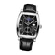 thumbnail image 2 of Reloj de automático para hombre con correa de piel y esfera rectangular clásica, color negro 1 jinwen Reloj de cuarzo automático para mujer, 2 of 5